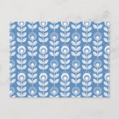 Retro Scandinavian Blue Pattern Feestdagenkaart (Voorkant)