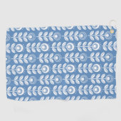 Retro Scandinavian Blue Pattern Golfhanddoek (Horizontaal)