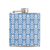 Retro Scandinavian Blue Pattern Heupfles (Voorkant)