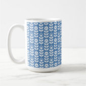 Retro Scandinavian Blue Pattern Koffiemok (Links)
