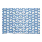 Retro Scandinavian Blue Pattern Kussensloop (Voorkant-Links)