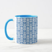 Retro Scandinavian Blue Pattern Mok (Links)
