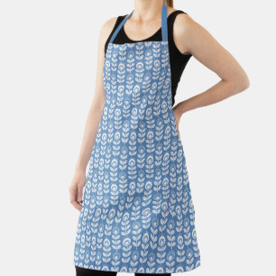 Retro Scandinavian Blue Pattern Schort