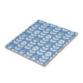 Retro Scandinavian Blue Pattern Tegeltje (Zijkant)