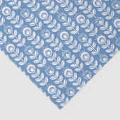 Retro Scandinavian Blue Pattern Tissuepapier (Detail)