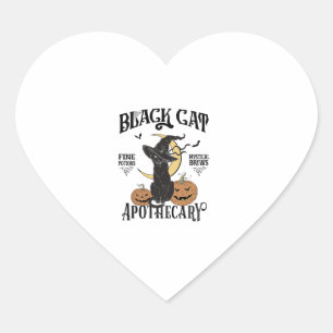 Retro Scary Halloween Kostuum Zwart Kat Salem Apot Hart Sticker