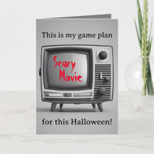 Retro Scary Movie-Binge Watch Partners (versie 1) Feestdagen Kaart