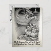 Retro Scary Witch Briefkaart (Voorkant / Achterkant)