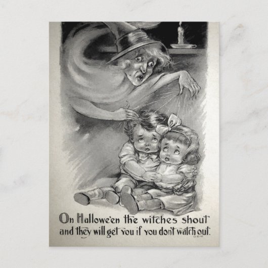 Retro Scary Witch Briefkaart (Voorkant)