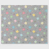 Retro Scattered Atomic Star Explosions Patroon Cadeaupapier (Vlak)