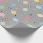 Retro Scattered Atomic Star Explosions Patroon Cadeaupapier (Hoek)