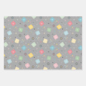 Retro Scattered Atomic Star Explosions Patroon Inpakpapier Vel (Voorkant 3)