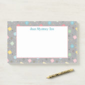 Retro Scattered Atomic Star Explosions Patroon Post-it® Notes (Op bureau)