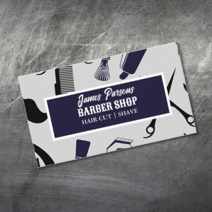 Retro schaar kam salon kapster kapperszaak visitekaartje