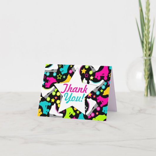 Retro Schaatsen "Bedankt" Bedankkaart (Voorkant)