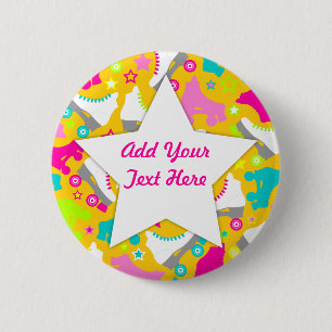 Retro-Schaatsen Ronde Button 5,7 Cm