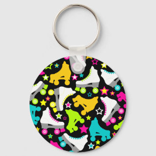 Retro-Schaatsen (zwart) Sleutelhanger