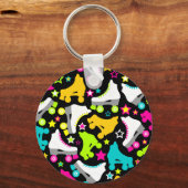 Retro-Schaatsen (zwart) Sleutelhanger (Voorkant)