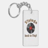 Retro Schallplatte, Vinyl, Vintage, Oldie Sleutelhanger (Voorkant Links)