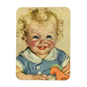 Retro Schattig Blond Scandinavische Babyjongen of Magneet