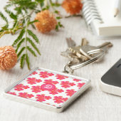 retro schattig initiaal monogram Botanische bloeme Sleutelhanger (Zijkant)