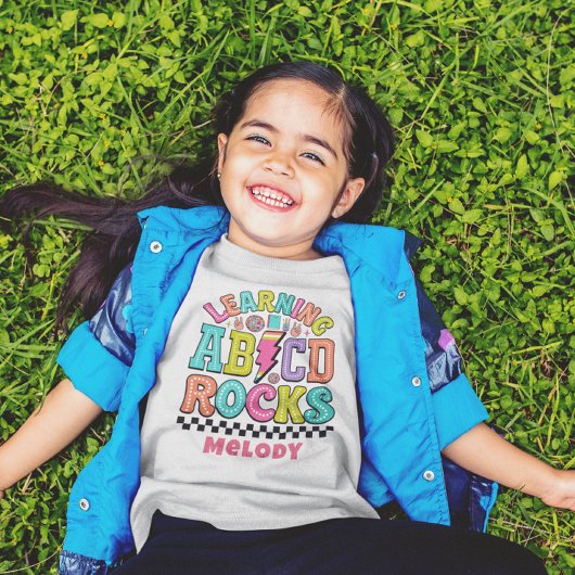 Retro schattig terug naar school abc t-shirt