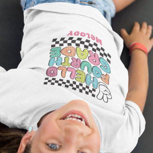 Retro schattig terug naar school vierde klas t-shi t-shirt