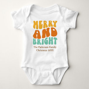 Retro Schattig Vrolijk en Helder Baby Kerst Romper