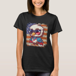 Retro Schattige Amerikaanse Zeearend 4e Amerikaans T-shirt