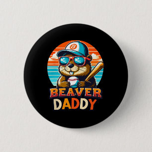 Retro Schattige Bever Daddy Bysebyll Vintage Diere Ronde Button 5,7 Cm