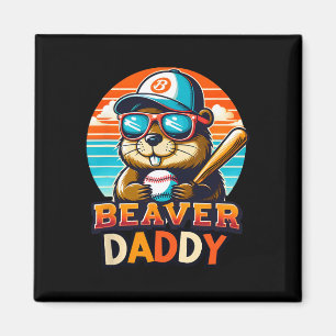 Retro Schattige Bever Vader Bysebyll Vintage Dier Magneet