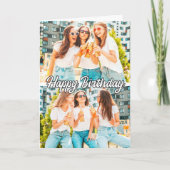 Retro Schattige Custom 2-foto's Sjabloon Happy Bir (Voorkant)