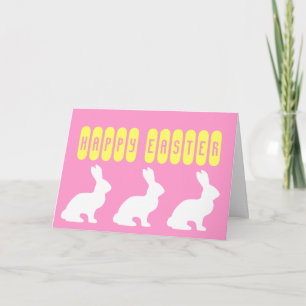 Retro Schattige Dieren Pasen Kaart