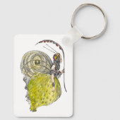 Retro Schattige Fantasy Vlinderfee met Vleugels Sleutelhanger (Achterkant)