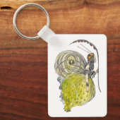 Retro Schattige Fantasy Vlinderfee met Vleugels Sleutelhanger (Voorkant)