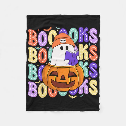 Retro Schattige Ghost Teacher Halloween Librarian  Fleece Deken (Voorkant)