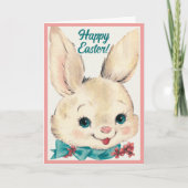Retro Schattige Happy Easter Bunny Kaart (Voorkant)