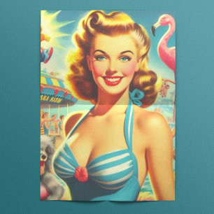 Retro Schattige Kitsch Meisje Tissuepapier