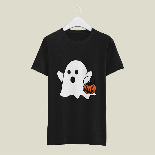 Retro Schattige Kleine Ghost Boo Halloween Kostuum T-shirt