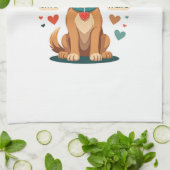 Retro Schattige Reddingshond Save A Life Cartoon P Theedoek (Gevouwen)