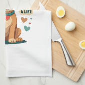 Retro Schattige Reddingshond Save A Life Cartoon P Theedoek (Quarter Fold)