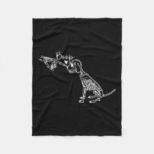 Retro Schattige Skeleton Hand Boop Dog Funny Hallo Fleece Deken