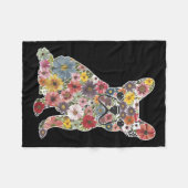 Retro Schattigee Franse Bulldog Floral Pet Dog Ani Fleece Deken (Voorkant (Horizontaal))