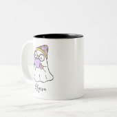 Retro Schattigee Halloween Ghost Mok  naam (Voorkant links)