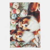 Retro Schattigee Honden Olieverfschilderij Theedoek (Verticaal)