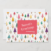 Retro Schattigee kerstbomen Vakantie Kaart (Voorkant)