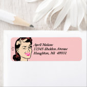 Retro Schattigee knipoog Lady Winks Etikettering l Etiket (Insitu)