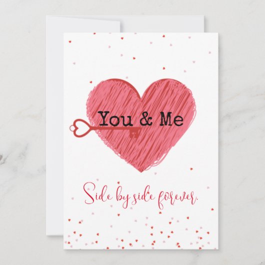 Retro Schattigee Liefde Rode Hart Valentijnsdag Feestdagenkaart (Voorkant)