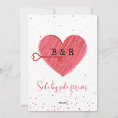 Retro Schattigee Liefde Rode Hart Valentijnsdag Feestdagenkaart (Achterkant)