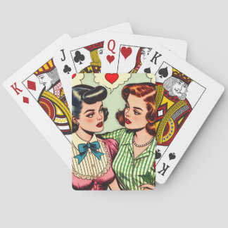 Retro Schattigee Meisjes Romance Comics Pokerkaarten